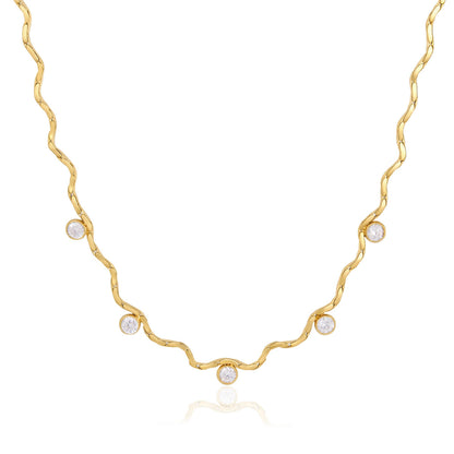 Wavy Studded Necklace