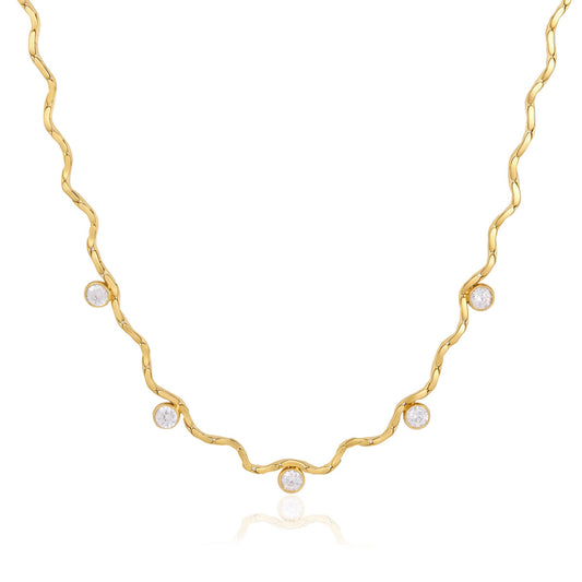 Wavy Studded Necklace