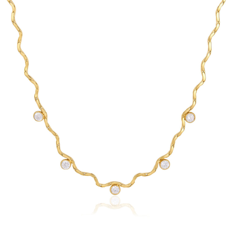 Wavy Studded Necklace