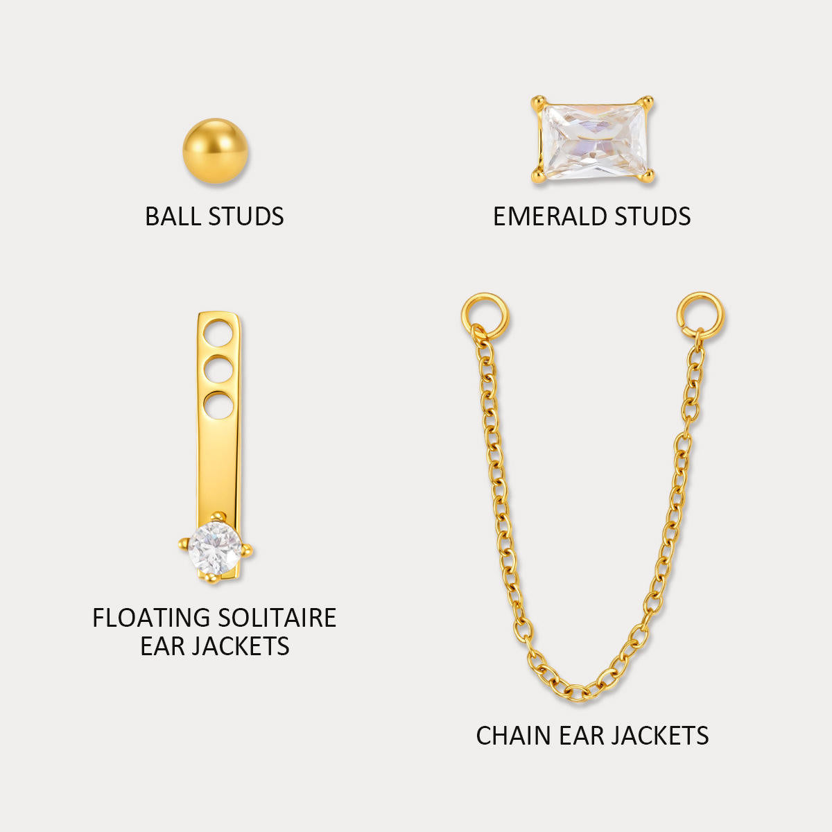 Jane Multi-piercing set (A Pair)