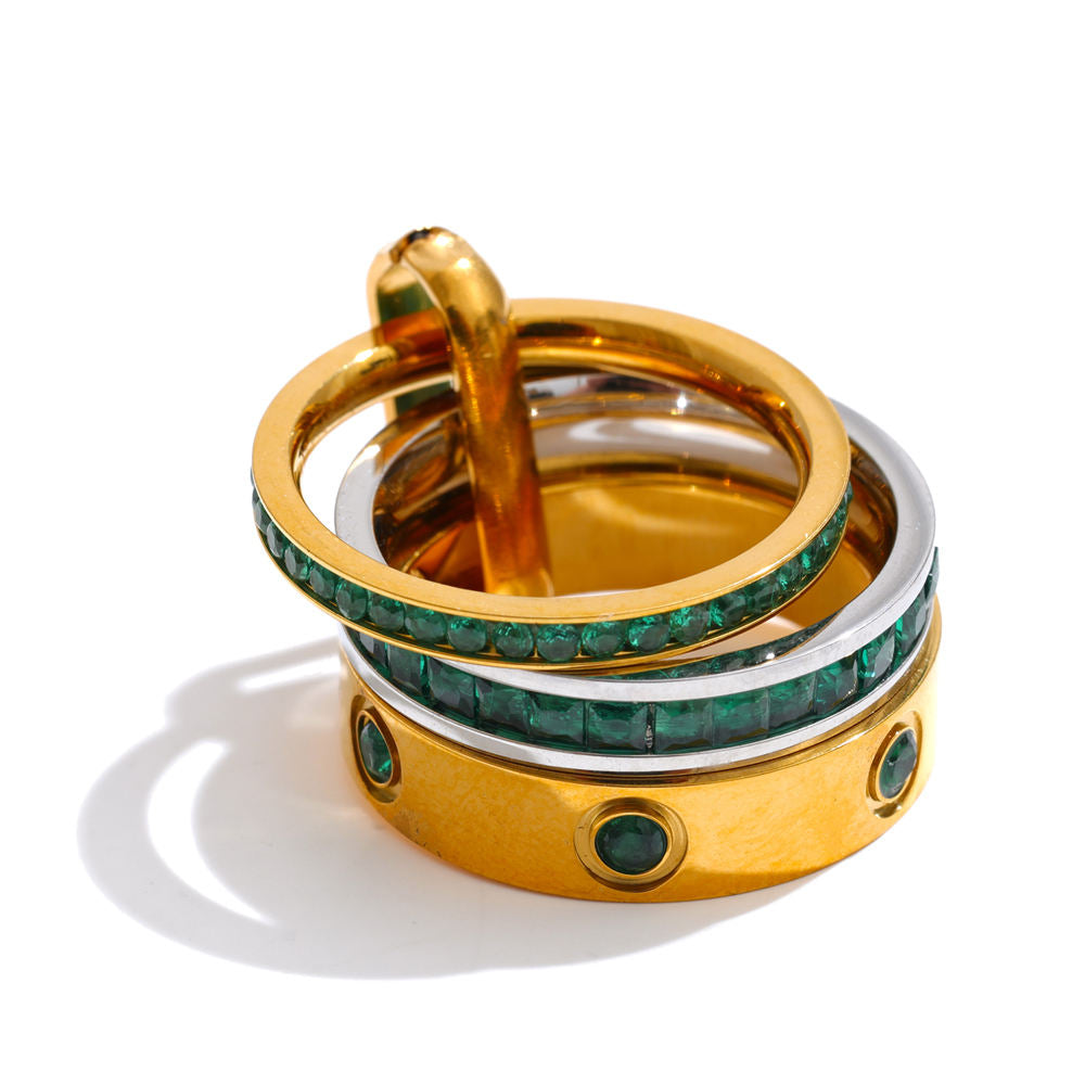 Marianna Emerald Stack Ring