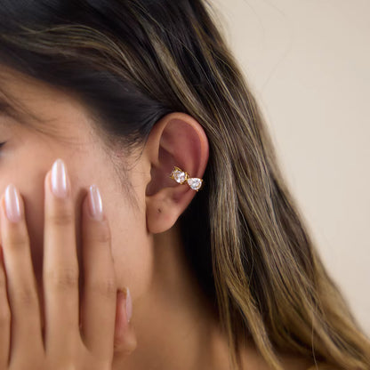 Pear-cut Huggie Ear-cuff