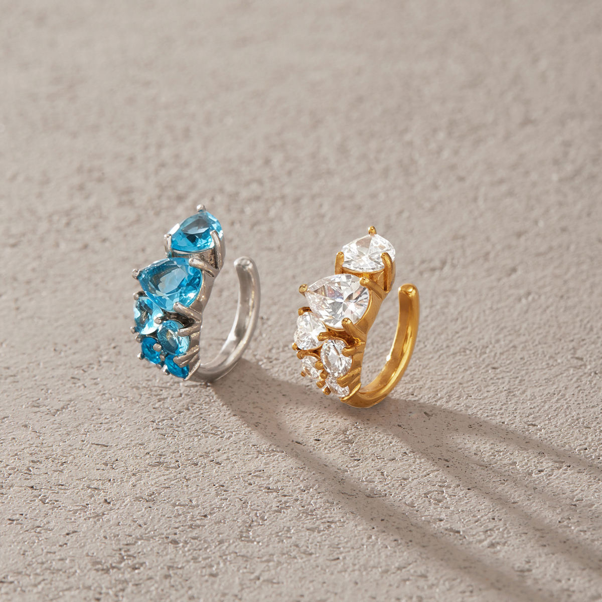 Makela Solitaire Ear-cuff, Blue (Single Pc)