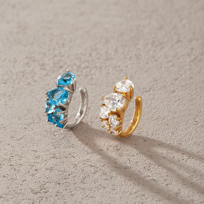Makela Solitaire Ear-cuff, Blue (Single Pc)