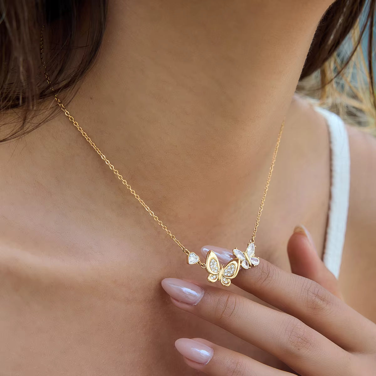 Serene Hearty Butterfly Necklace