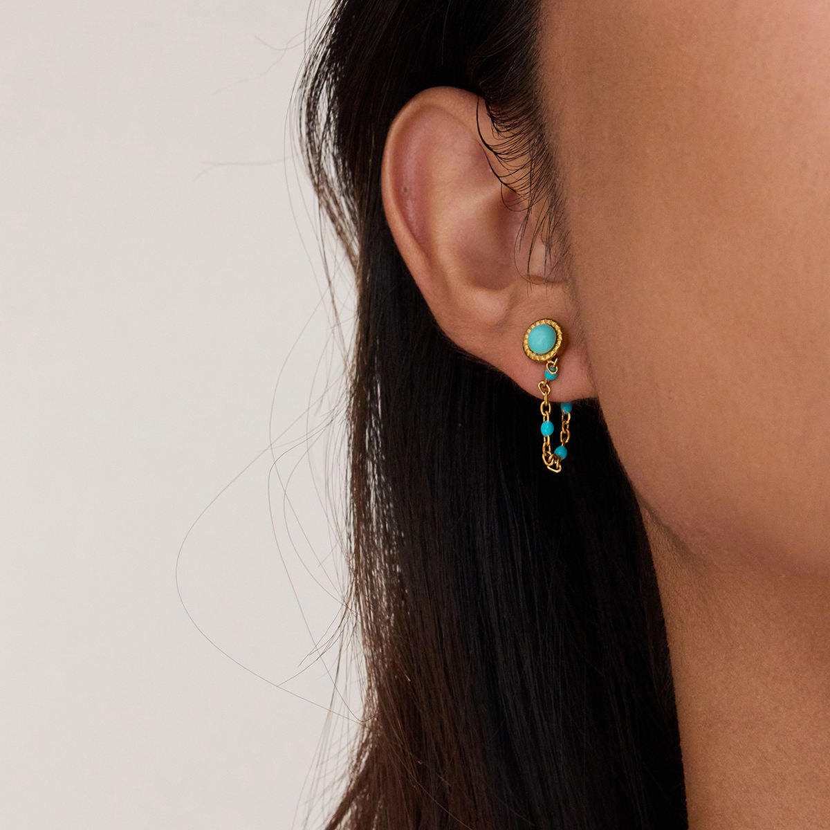Blue Turquoise Dangler Earrings