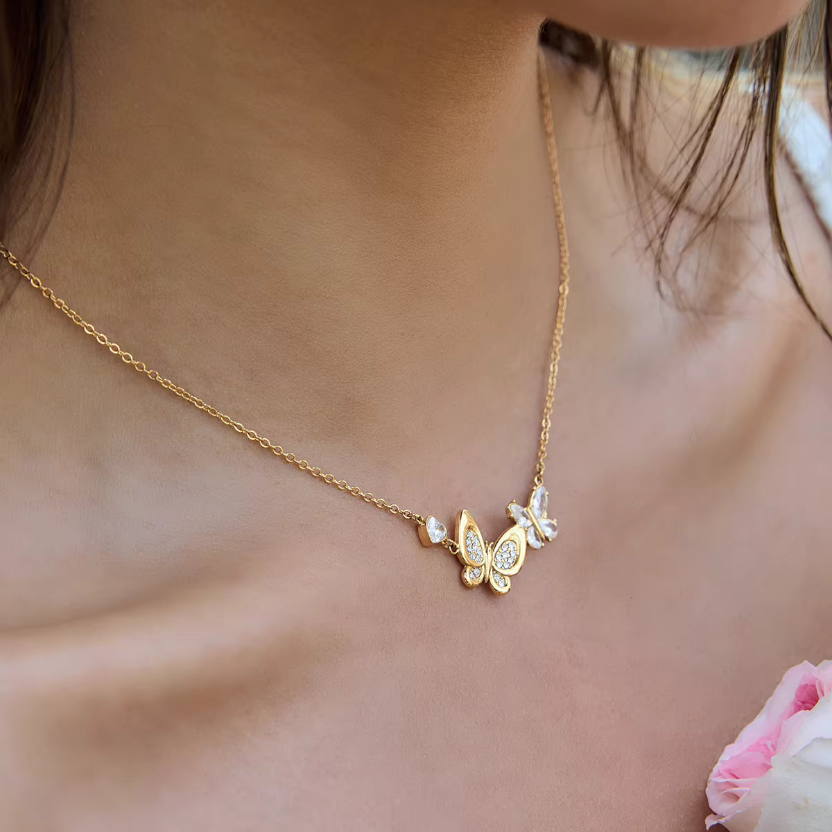 Serene Hearty Butterfly Necklace