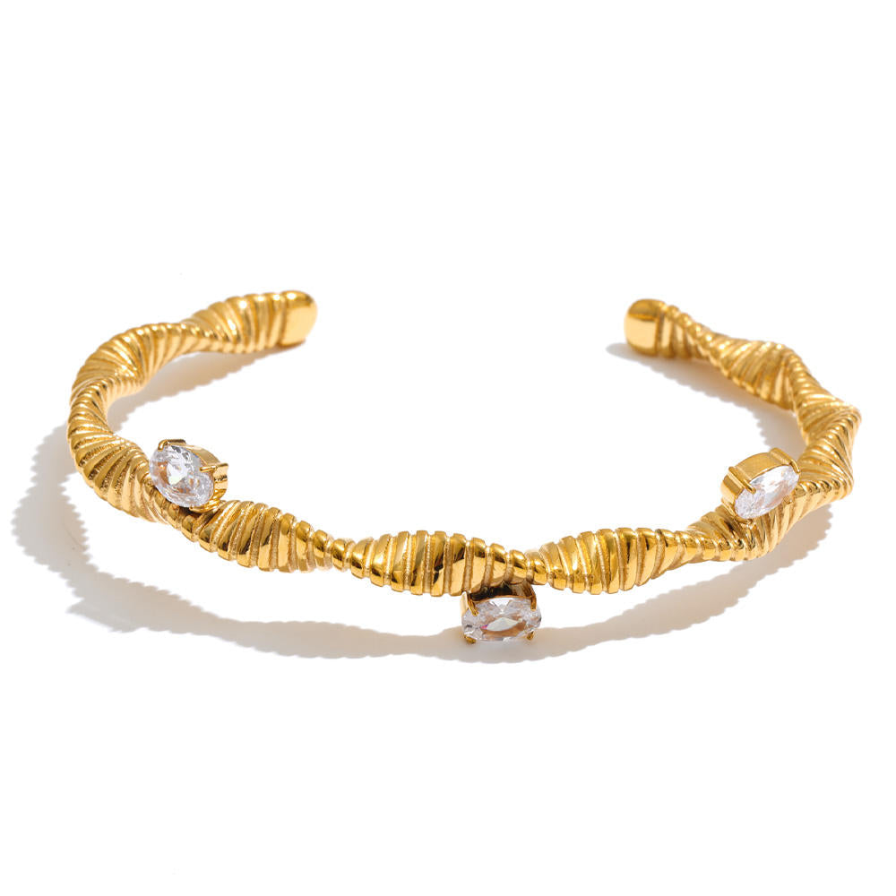 Twisty Zircon Bangle
