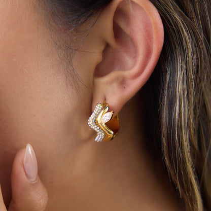 Wavy Marquise Hoops