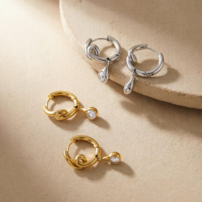 Jade Knot Hoops