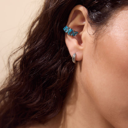 Makela Solitaire Ear-cuff, Blue (Single Pc)