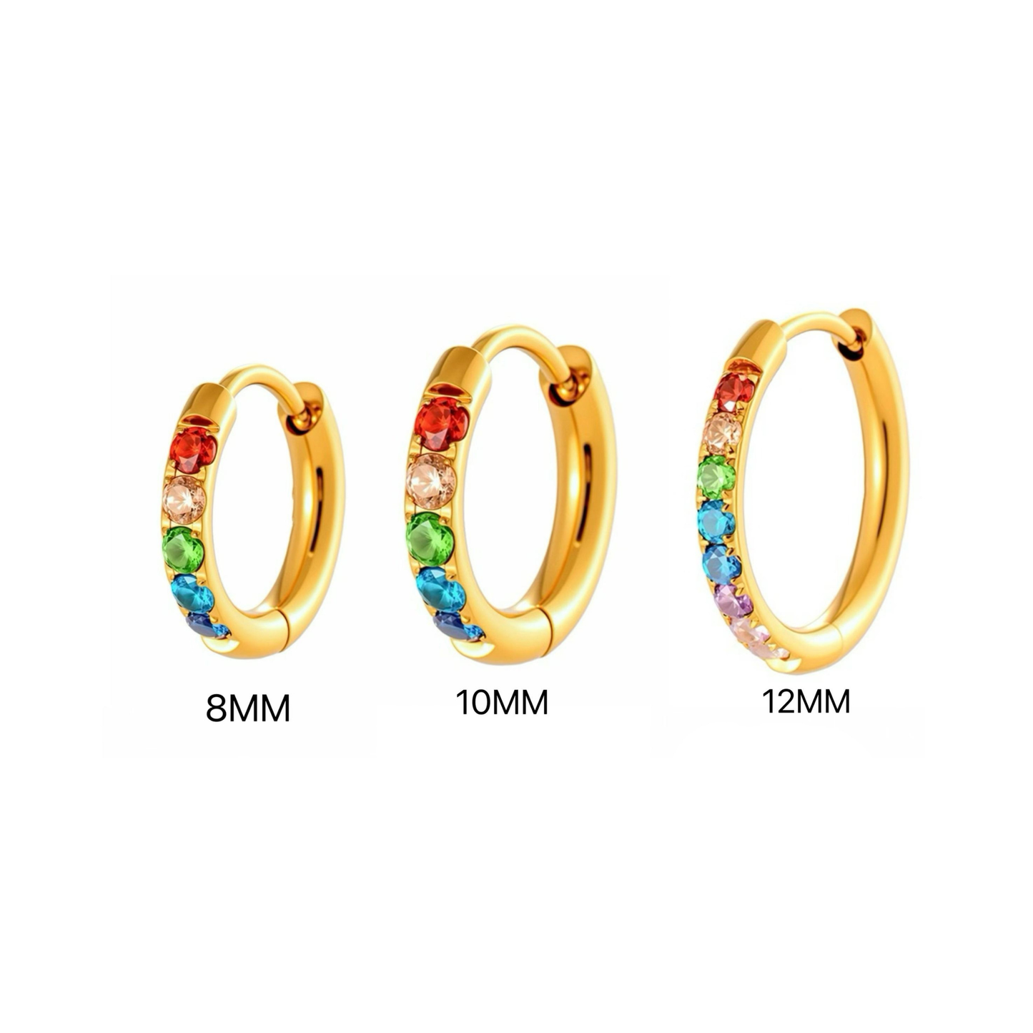 Rainbow hoops in Titanium