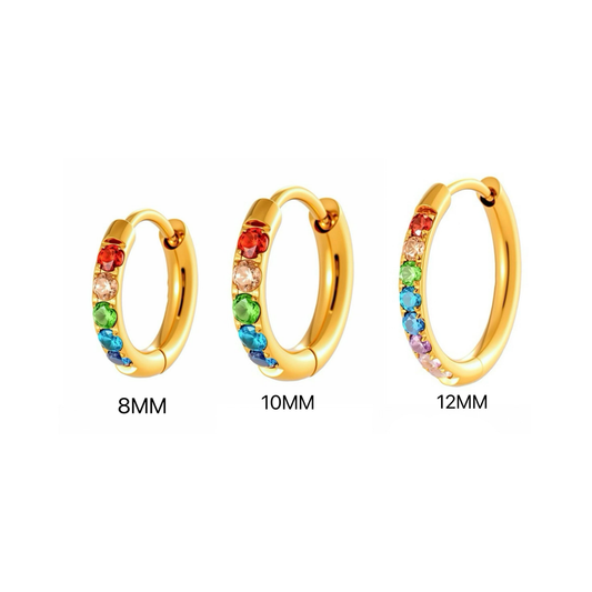 Rainbow hoops in Titanium