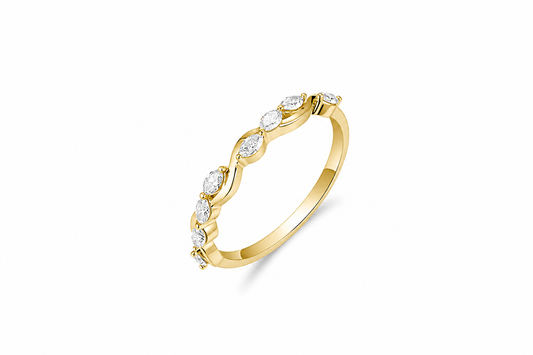 Wavy Marquise Ring