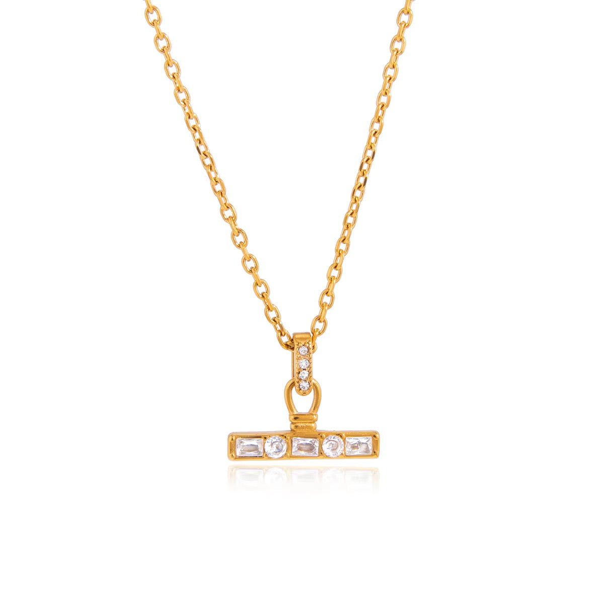 T-Bar Baguette Necklace
