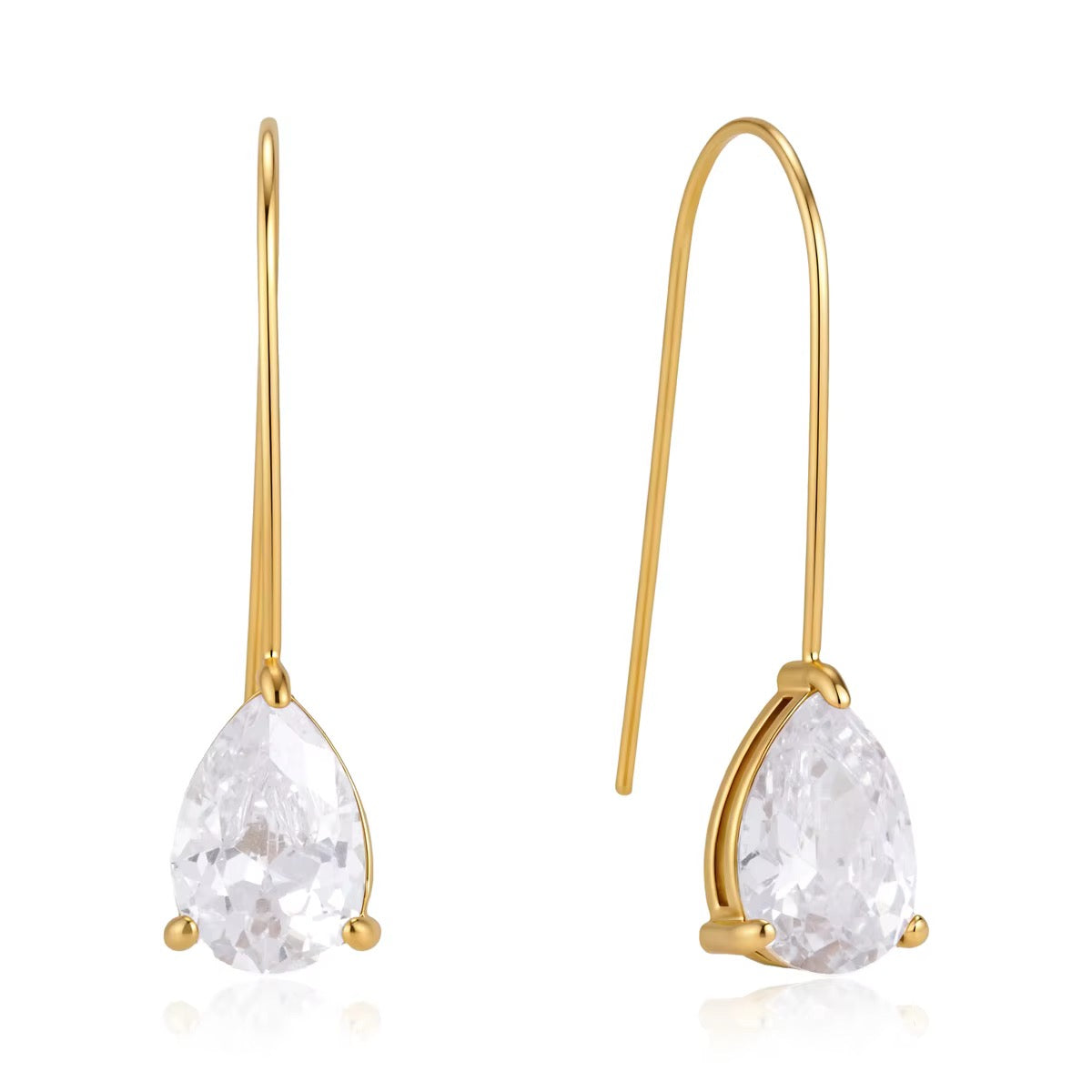 Pear cut hook earrings