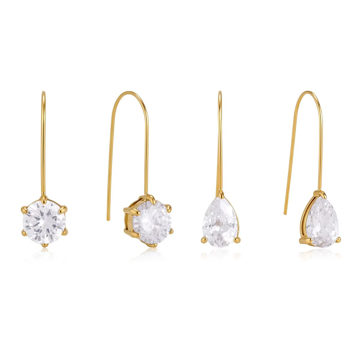 Pear cut hook earrings