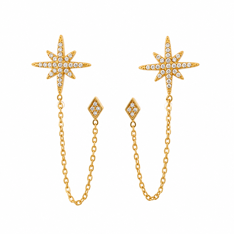 Celeste Double Piercing Earrings (A Pair)