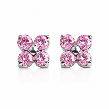 Baby Pink clover Flatback studs