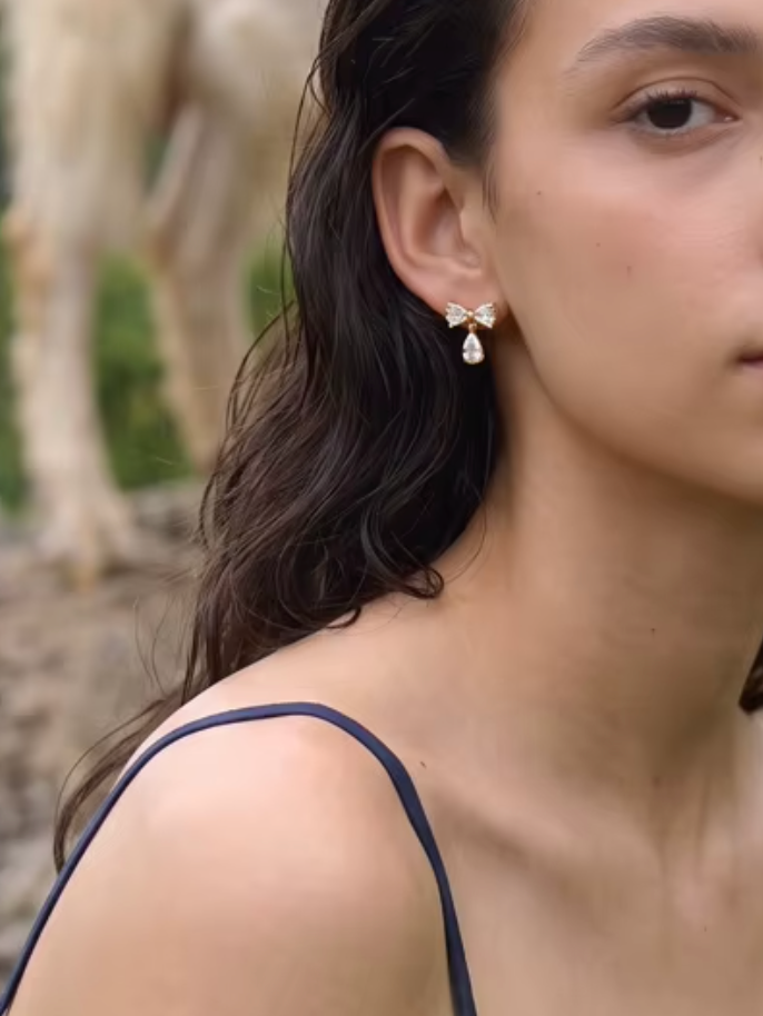 Baby Bow Drop Studs