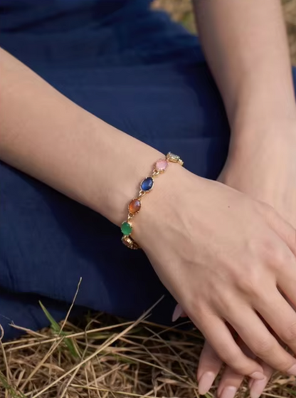 Cecelia Natural Gemstone Fluid Bracelet