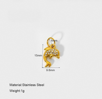 Studded Dolphin Charm