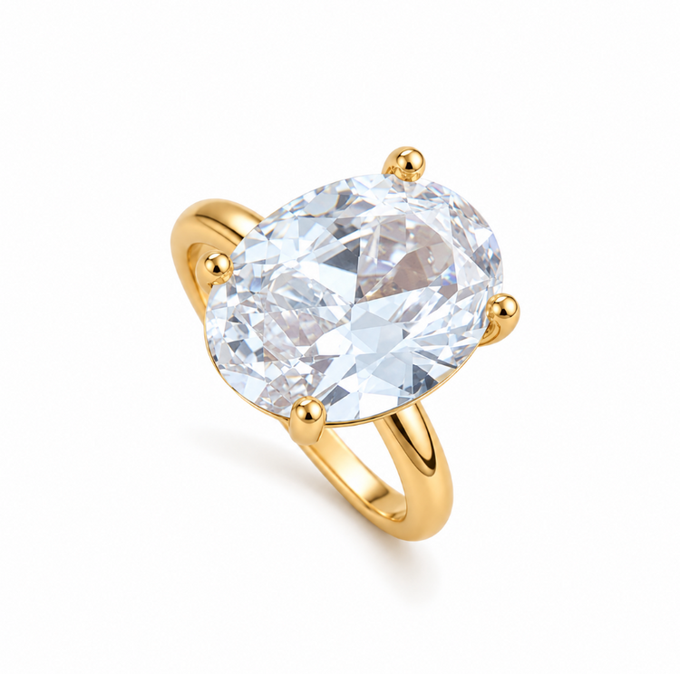 Big Fat Oval Solitaire Ring