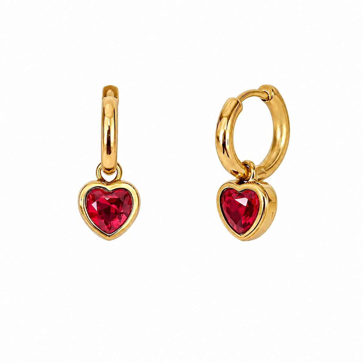 Red Heart Hoop Danglers