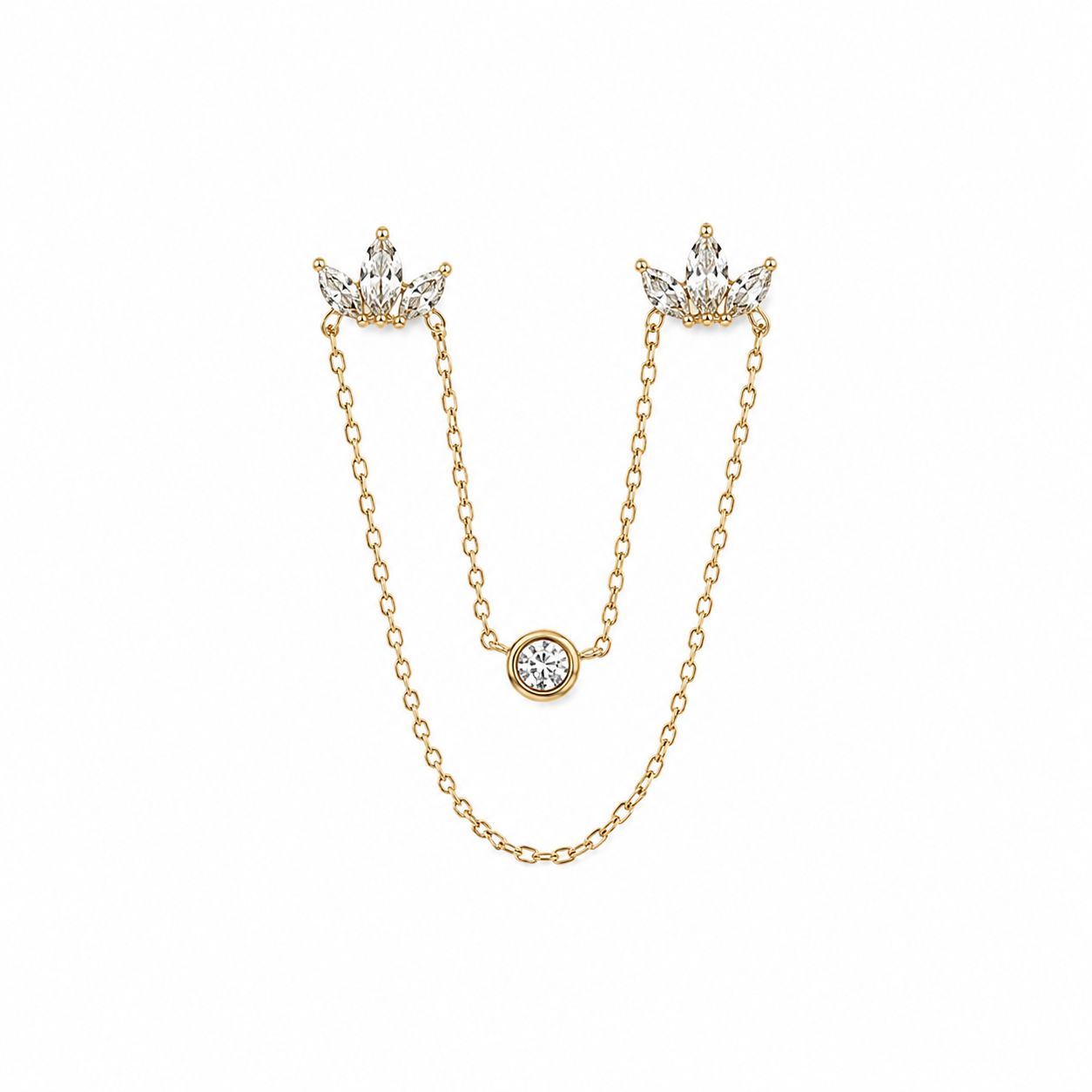 Luxe Marquise Double Piercing Danglers (A Pair)