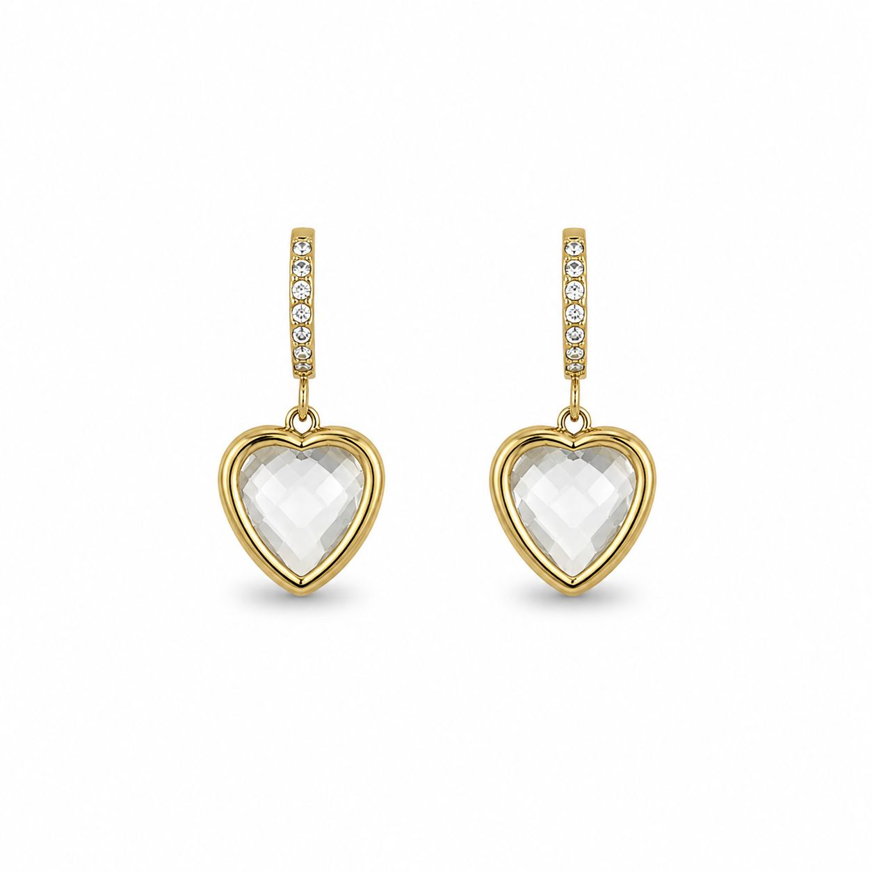 Crystal Heart Drop Danglers