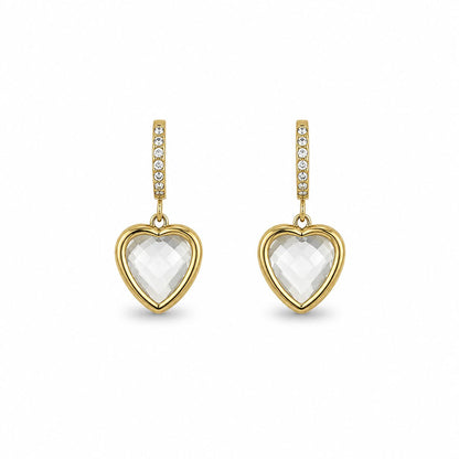 Crystal Heart Drop Danglers