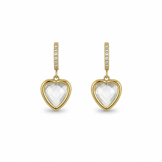 Crystal Heart Drop Danglers