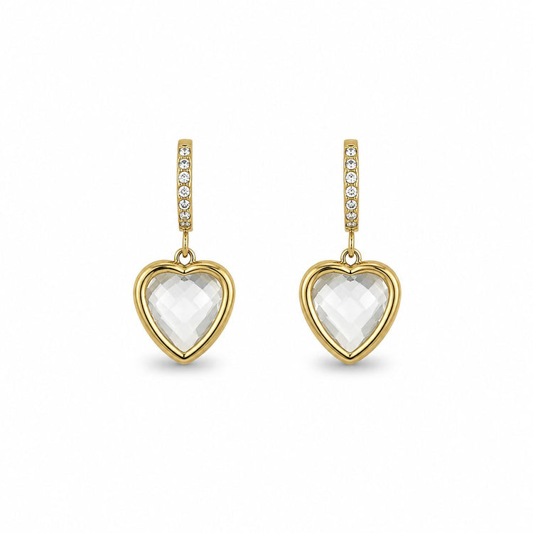 Crystal Heart Drop Danglers