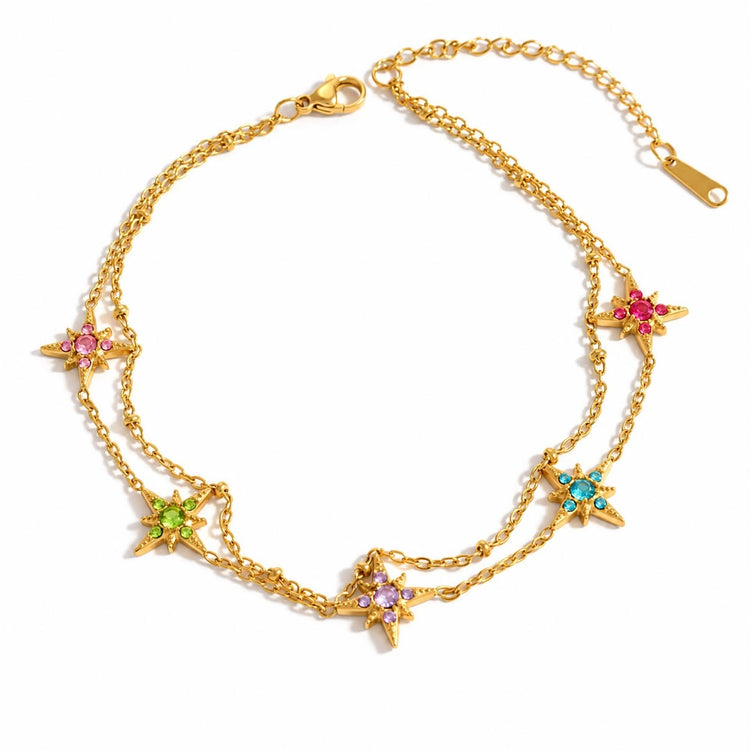 Celeste Rainbow Double Layer Fluid Bracelet