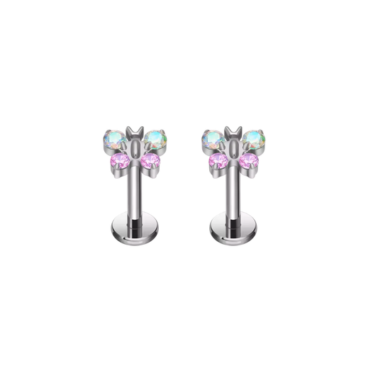 Colourful Butterfly Flatback Studs