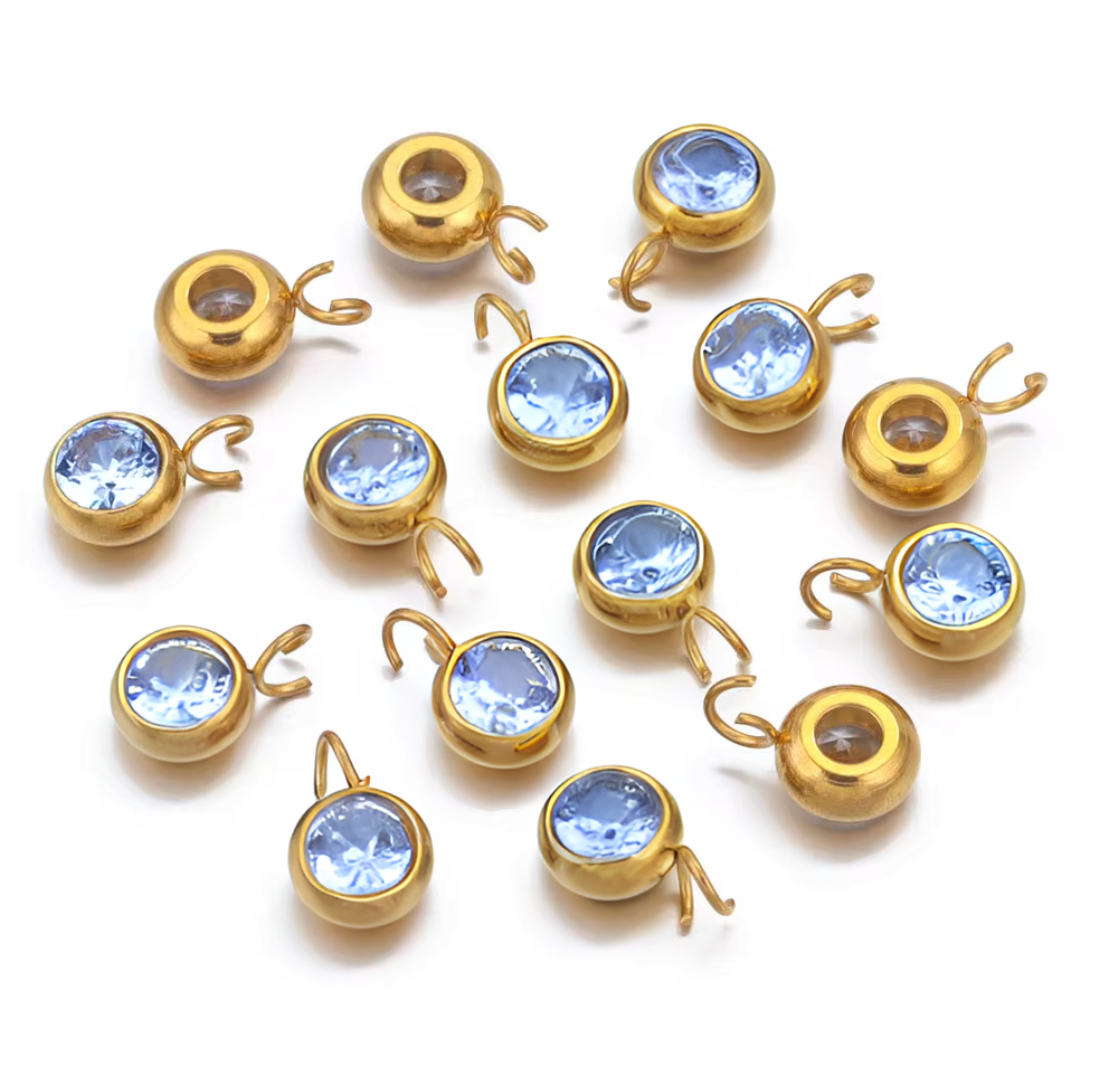 Baby Blue Zircon Charm