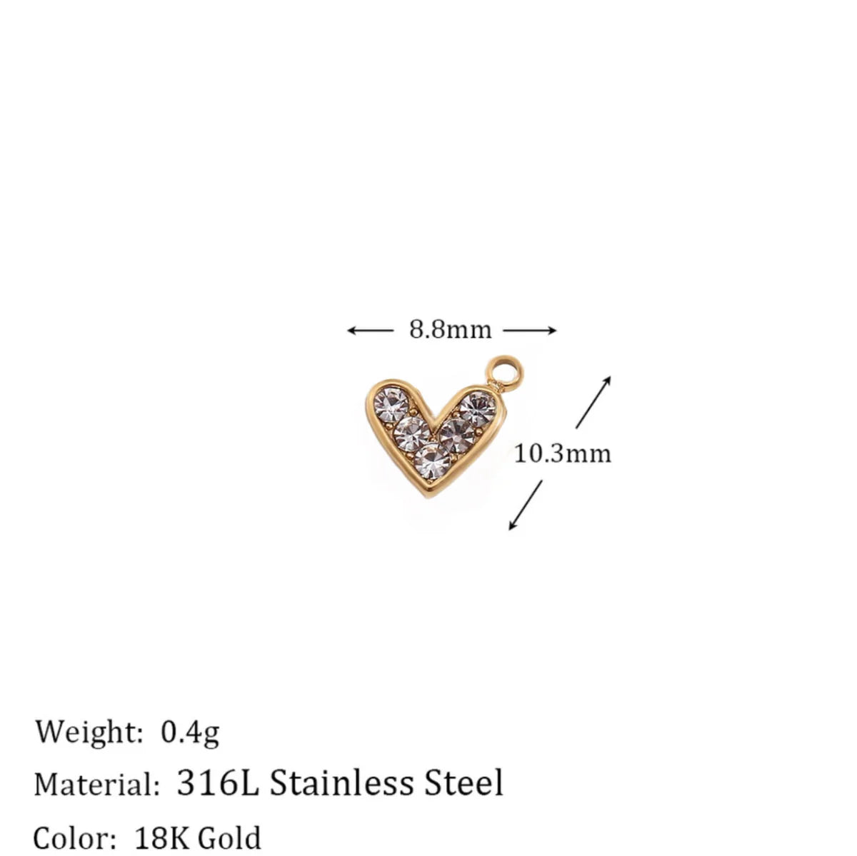 Mini heart/Studded Charm