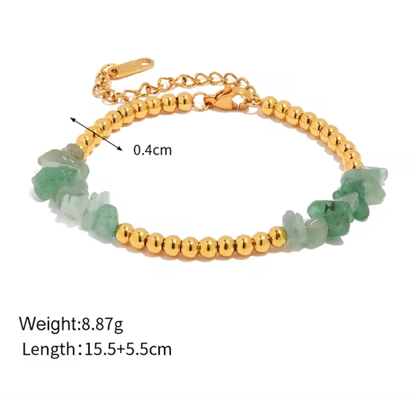 Sliced stone Bead Bracelet