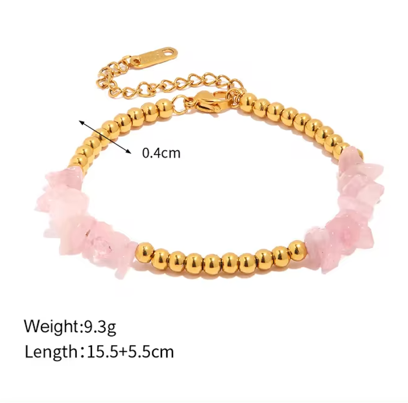Sliced stone Bead Bracelet