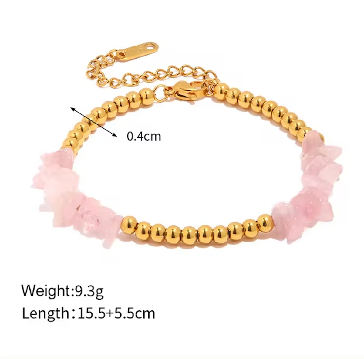Sliced stone Bead Bracelet
