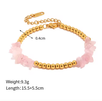 Sliced stone Bead Bracelet