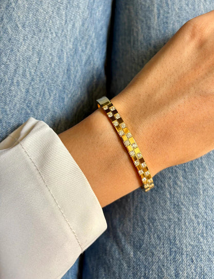 Checker-cut Bangle