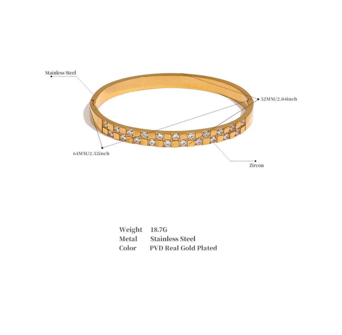 Checker-cut Bangle