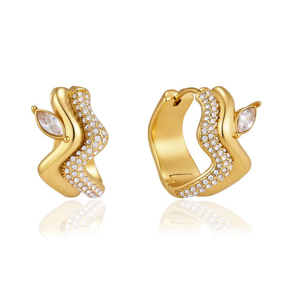 Wavy Marquise Hoops