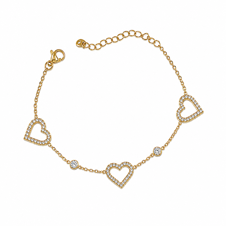 Gabriela Pave Heart Fluid Bracelet