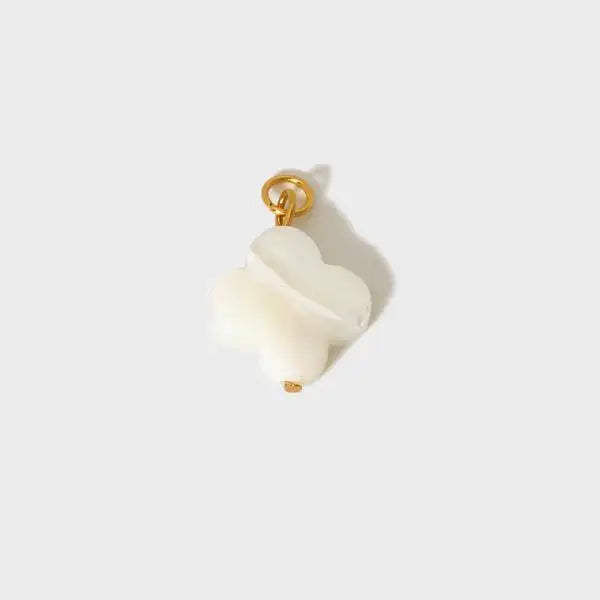 Carved Mother of Pearl Clover Charm