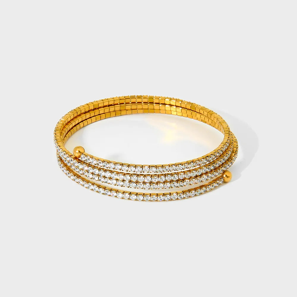 Bespoke Studded spiral bangle
