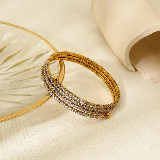 Bespoke Studded spiral bangle