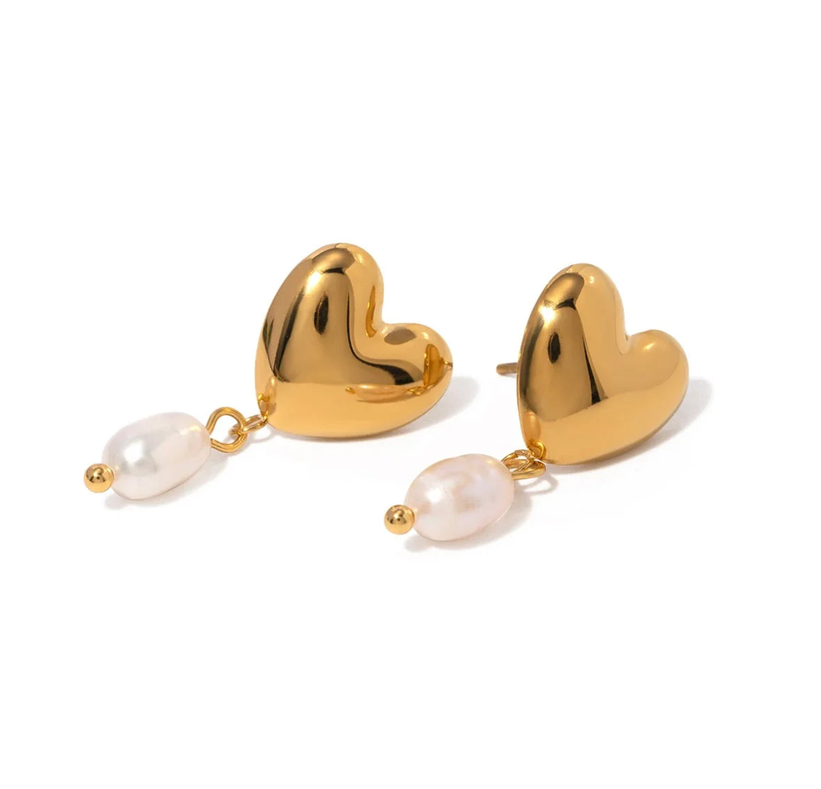 Heart Pearl drop Earrings