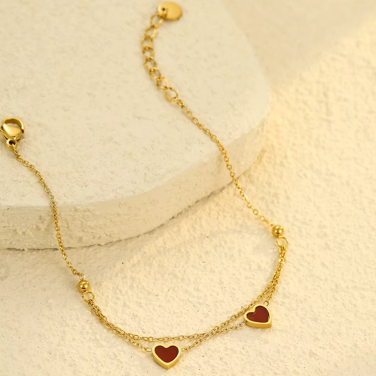 Mireille Red Heart Fluid Bracelet